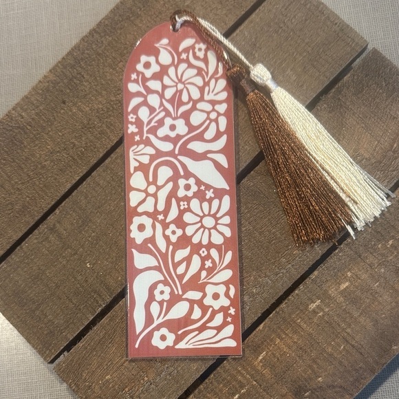 None Other - Floral Bookmark with Tassel